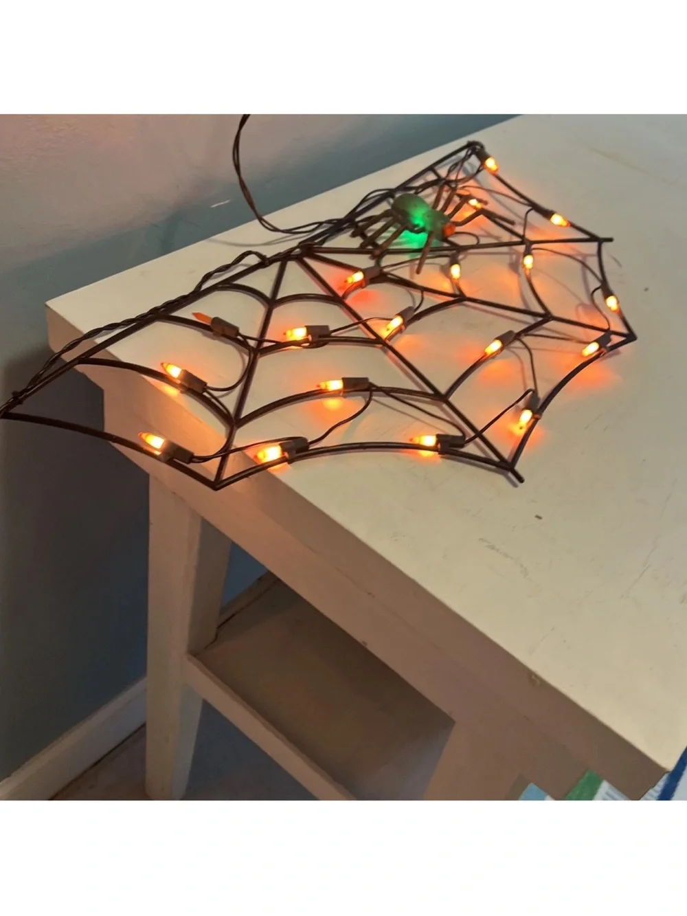 Halloween Spiderweb Light Decoration - Black with Amber Lights